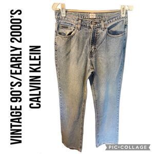 Calvin Klein Women's Blue Vintage Boot Cut Sandblast Denim Jeans Size 6x32